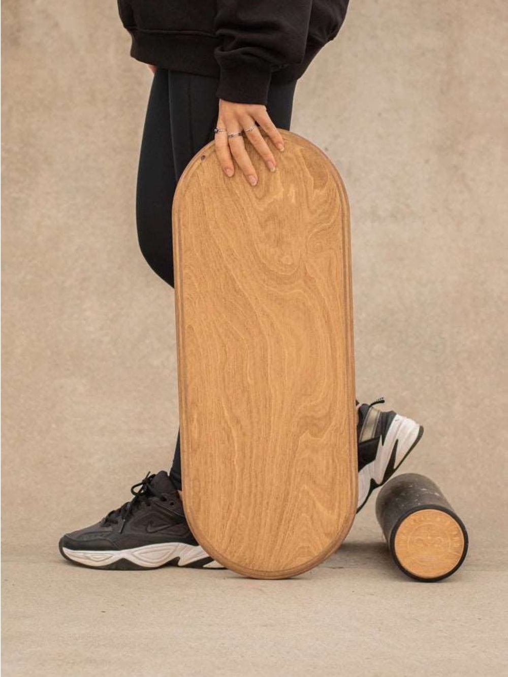 MTL Balance Wooden Board with cork roller | exercise and core trainer